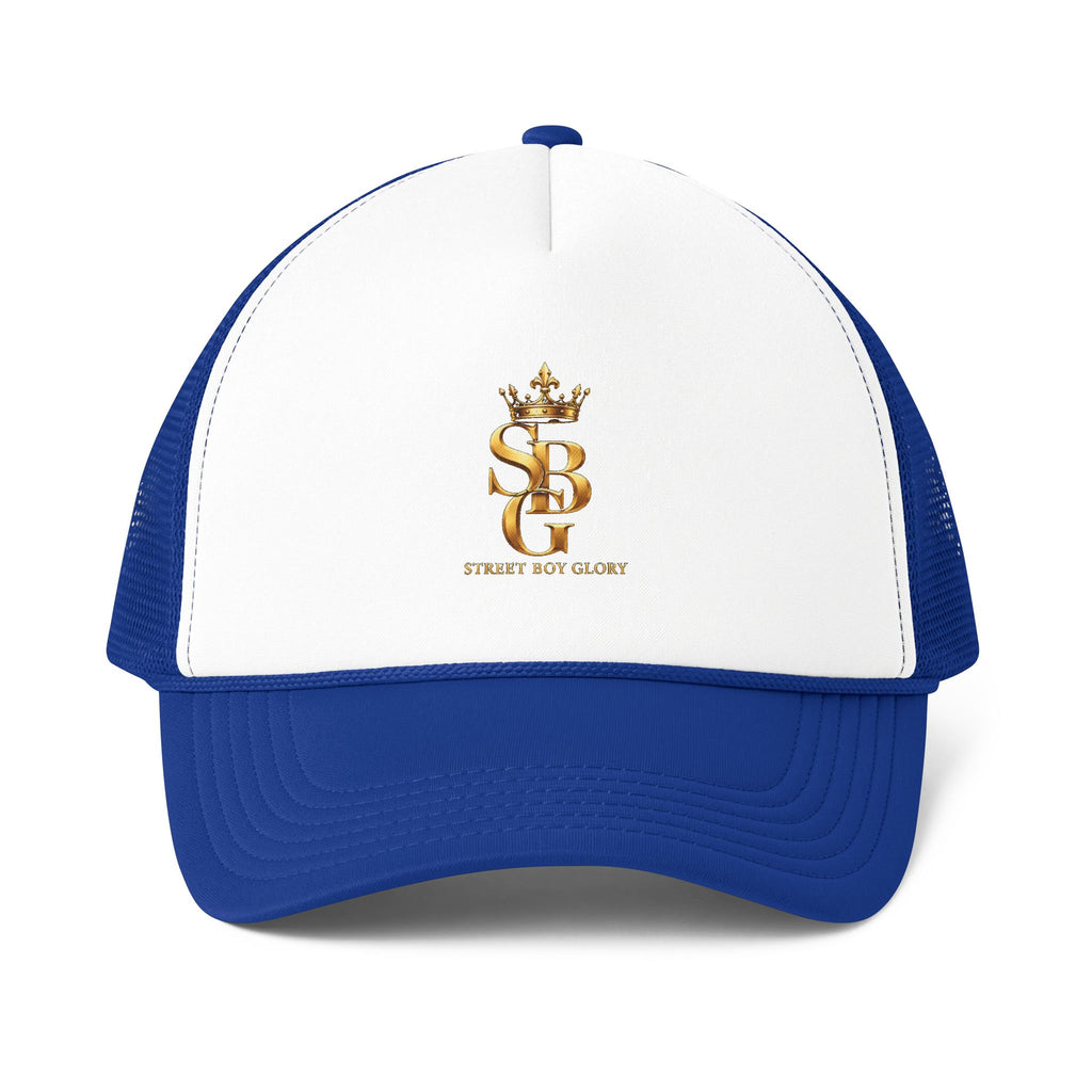 Crowned SB Trucker Cap – Royal Blue & Green Streetwear Hat