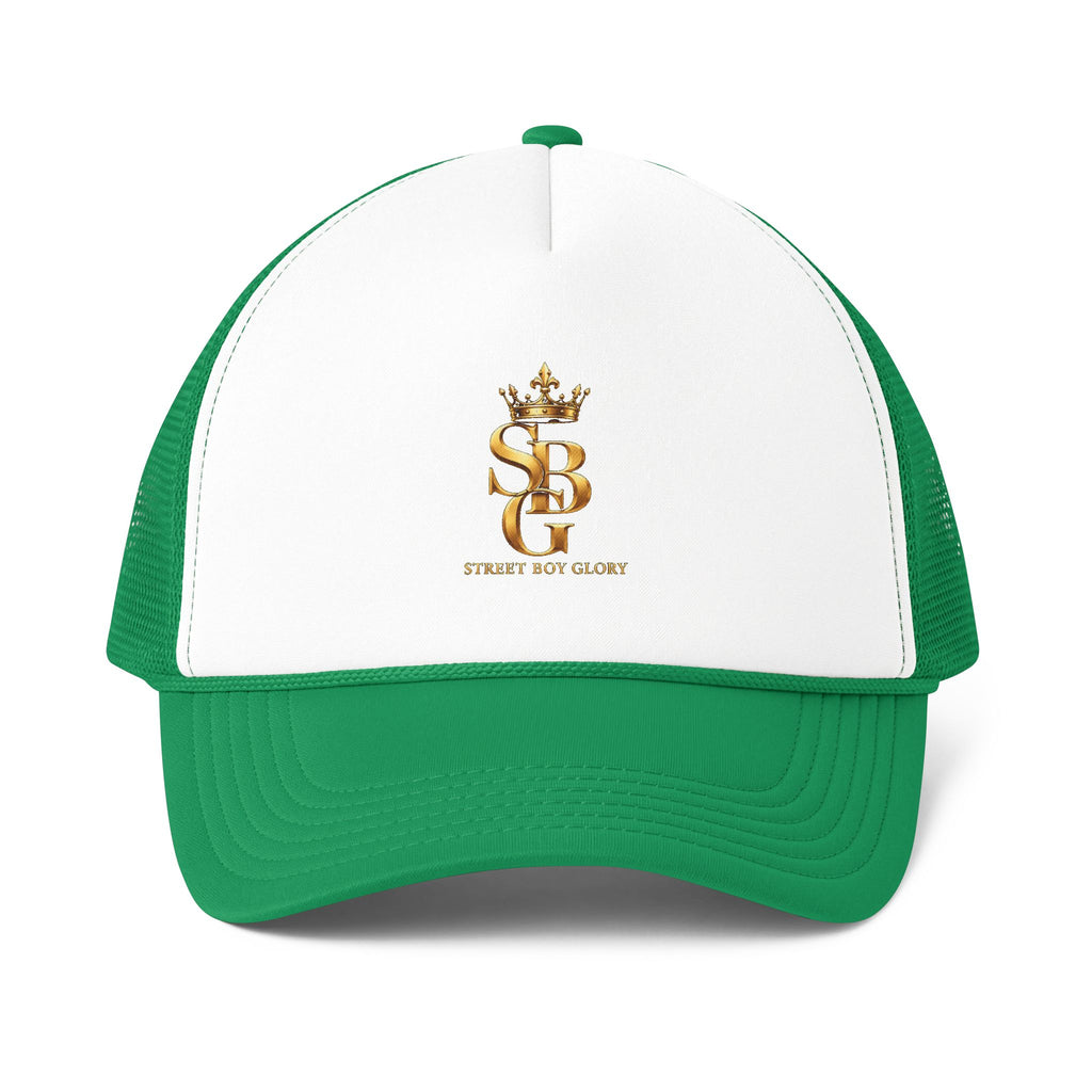 Crowned SB Trucker Cap – Royal Blue & Green Streetwear Hat