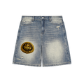 Faded Distressed Baggy Denim Shorts