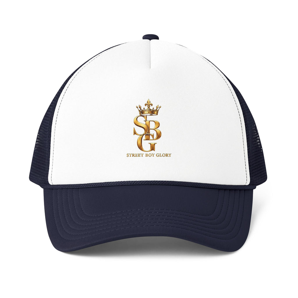 Crowned SB Trucker Cap – Royal Blue & Green Streetwear Hat