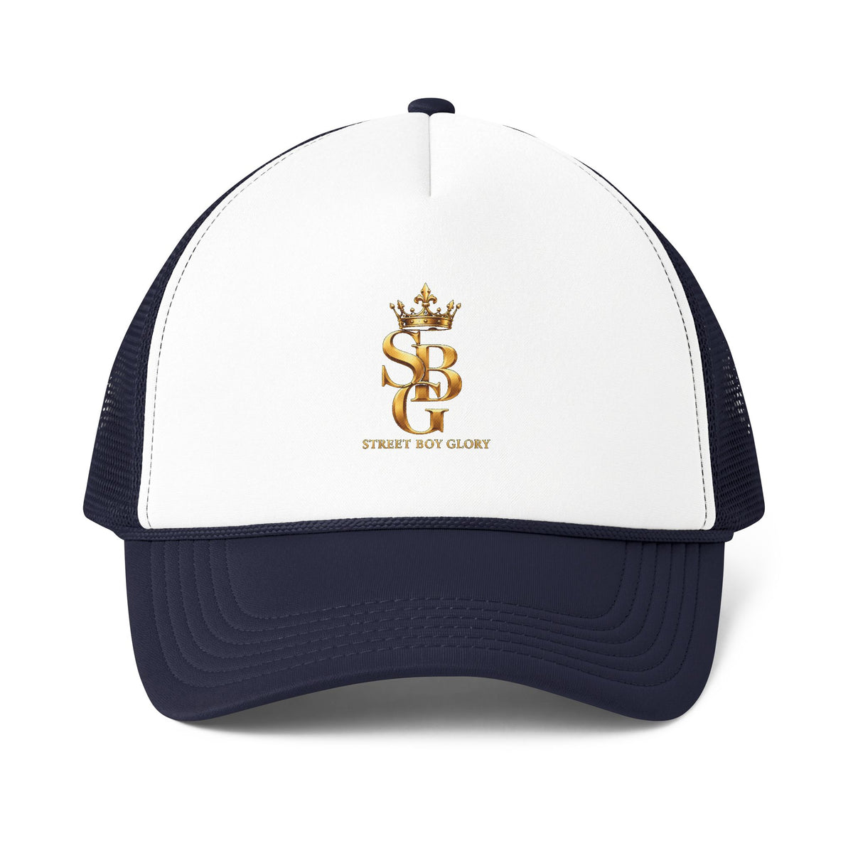 Crowned SB Trucker Cap – Royal Blue & Green Streetwear Hat