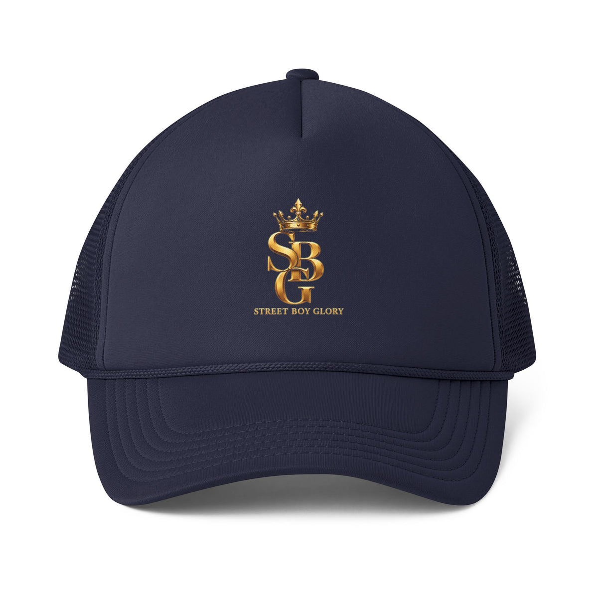 Crowned SB Trucker Cap – Royal Blue & Green Streetwear Hat
